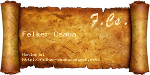 Felker Csaba névjegykártya